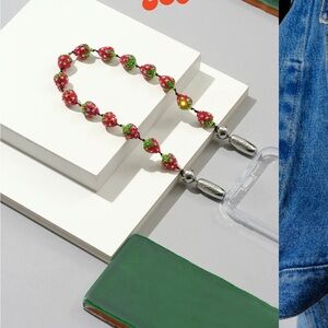 🍓 OSSA Strawberry pave wristlet